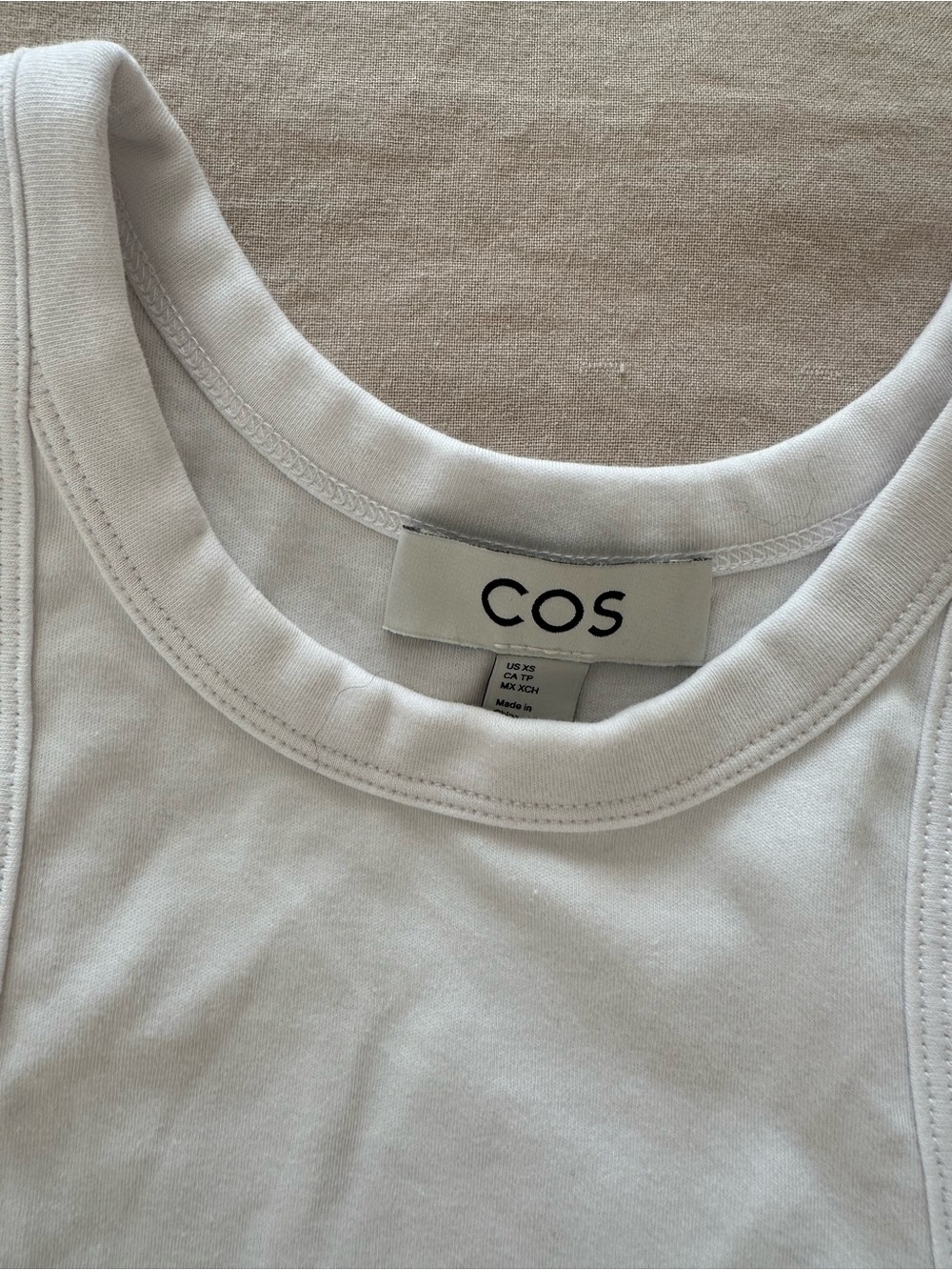 COS White Ribbed Racerback Tank - Picture 2 of 3